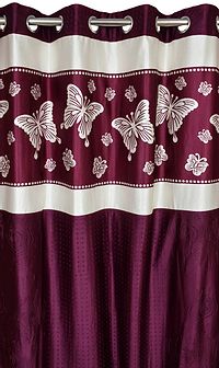 Butterfly Design Soft Digital Print Door Curains 7 Feet Set of 2, Door Curtains Combo Set of High Qualtiy Print Design for Home Furnishing Office Living Room Area Decoration-thumb2