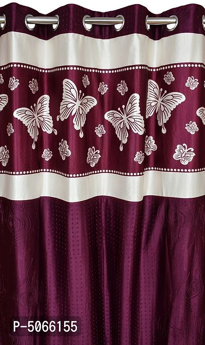 Butterfly Design Soft Digital Print Door Curains 7 Feet Set of 2, Door Curtains Combo Set of High Qualtiy Print Design for Home Furnishing Office Living Room Area Decoration-thumb3