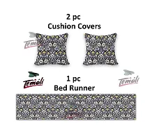 Bed Runner with Reversible Cushion Cover Decorative Scarf for Bedroom Hotel Wedding Room 18_90 in 16_16 in-thumb2