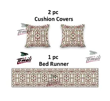 Bed Runner with Reversible Cushion Cover Decorative Scarf for Bedroom Hotel Wedding Room 18_90 in 16_16 in.-thumb2