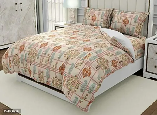 Cotton 1 Bedsheet 110*110 Inch with 2 Pillowcovers-thumb0