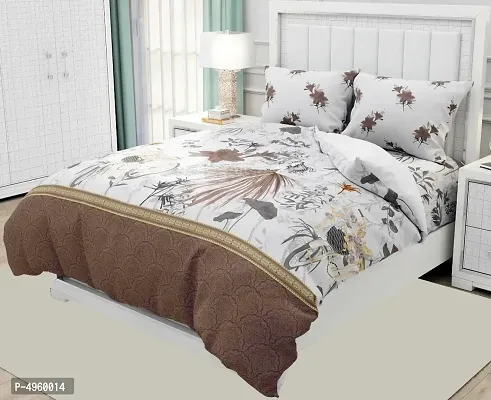 Cotton 1 Bedsheet 110*110 Inch with 2 Pillowcovers-thumb0
