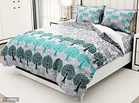 Cotton 1 Bedsheet 110*110 Inch with 2 Pillowcovers-thumb0