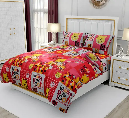 Printed Cotton Double Bedsheet with 2 Pillow Cover