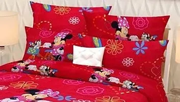 Comfortable Multicoloured Glace Cotton Abstract Double Bedsheet with Two Pillow Covers-thumb2