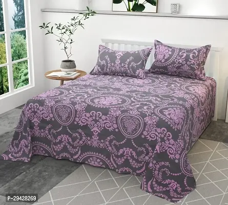 Stylish Glace Cotton Bedsheet with Pillow Covers