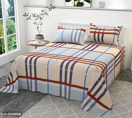 Stylish Glace Cotton Bedsheet with Pillow Covers-thumb0