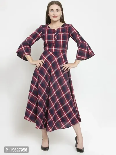 Checked Midi Cotton Dress