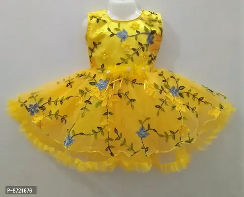 Yellow Net A Line Dress