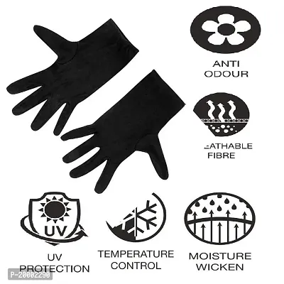 SSRS Sun Protection Cotton Hand Gloves for Men  Women/Hand Gloves for Multi-Purpose (Black-Pack of 2)-thumb4