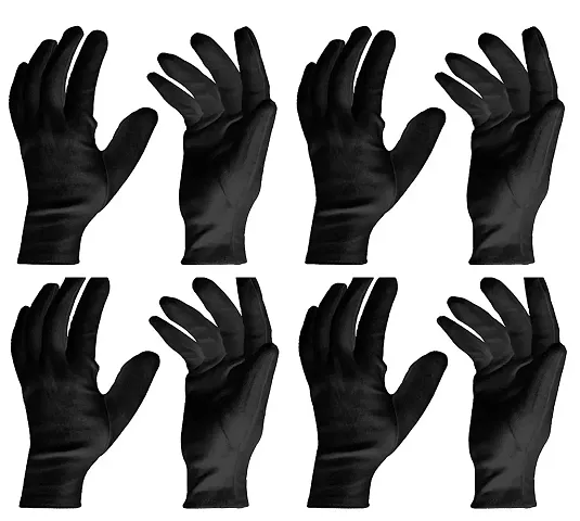 SSRS Sun Protection Hand Gloves for Men Women/Hand Gloves for Multi-Purpose (Black-Pack of 4)