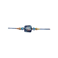 SSRS ACRYLIC BEAD WITH METAL STICKER RAKHI FOR BROTHER (PACK OF 2) LITTLE BRO/BIG BRO PRINTED RAKHI COMBO SET (BLUE)-thumb2