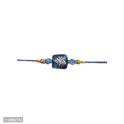 SSRS ACRYLIC BEAD WITH METAL STICKER RAKHI FOR BROTHER (PACK OF 2) LITTLE BRO/BIG BRO PRINTED RAKHI COMBO SET (BLUE)-thumb3