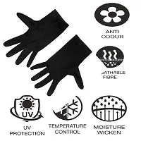 SSRS Sun Protection Cotton Hand Gloves for Men  Women/Hand Gloves for Multi-Purpose (Black-Pack of 4)-thumb3