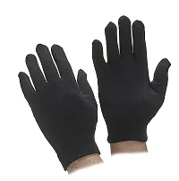 SSRS Sun Protection Cotton Hand Gloves for Men  Women/Hand Gloves for Multi-Purpose (Black-Pack of 2)-thumb1