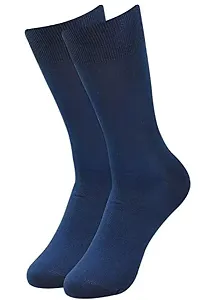 SSRS Mercerized and Combed Cotton Socks for Men/Calf length Socks For Men (Black, Blue, Dark Grey, Grey, Pack of 8)-thumb1