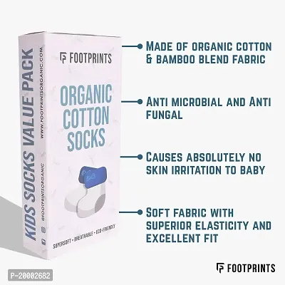 FOOTPRINTS Organic Cotton Kids Unisex Socks | 5-8 years | Pack of 3 Pairs | Colourful Stripes-thumb5