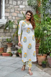 Stylish Cotton Blend Kurta, Bottom and Dupatta Set for Women-thumb1