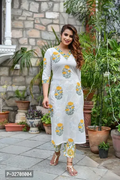 Stylish Cotton Blend Kurta, Bottom and Dupatta Set for Women-thumb2