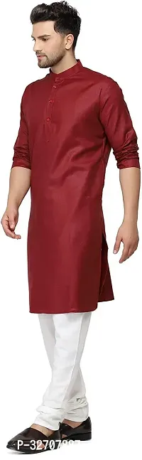 The Fashion Outlets Men Solid Straight Kurta Maroon