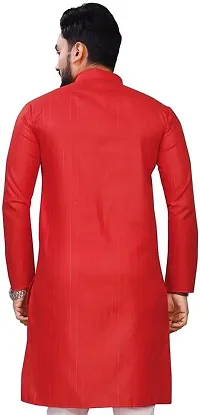 tejvin Men Solid Straight Kurta Red-thumb1