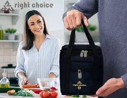 Right Choice Polyester Tiffin Box Carry Lunch Bag (Black)-thumb4