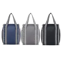 Right Choice Polyester Carry on Lunch/Tiffin Bags Combo for All Age (Navy Blue, Grey, Black) - 3 Pieces-thumb1