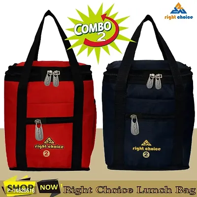 Right Choice Polyester Silk Multicolour Lunch Bag Combo for Men and Women (Multicolour)-thumb2