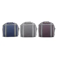 Right Choice 3 Piece Combo All Age Lunch Bags Branded Carry on School Office  Picnic Tiffin Bag. (Navy Blue+Grey+Brown)-thumb2