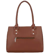 Stylish Tan PU Self Pattern Handbag For Women-thumb1