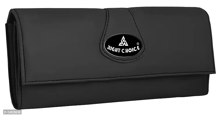 Right Choice Women's Faux Leather Stuff Quality Hand-clutch Wallet (Black)