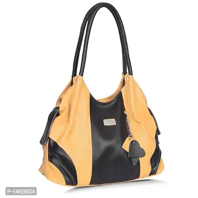 Right Choice spaciouse compartment handbag/shoulder bag (Yellow+Black)-thumb0