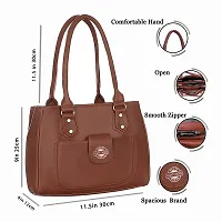 Stylish Tan PU Self Pattern Handbag For Women-thumb3