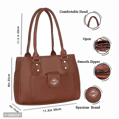 Stylish Tan PU Self Pattern Handbag For Women-thumb4