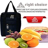 Right Choice Polyester Tiffin Box Carry Lunch Bag (Black)-thumb2