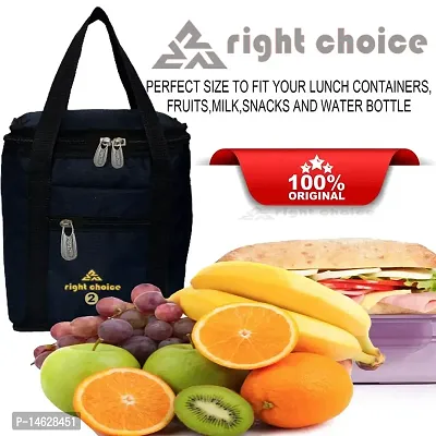 Right Choice Polyester Tiffin Box Carry Lunch Bag (Black)-thumb3