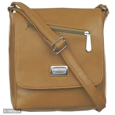 Right Choice Women's PU Leather Sling Bag (Tan)-thumb0