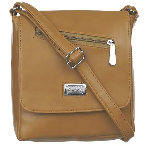 Right Choice Women's PU Leather Sling Bag (Tan)
