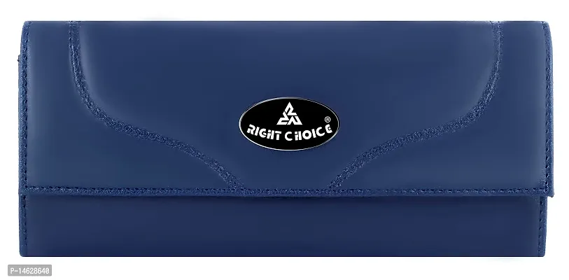 Right Choice Women's Faux Leather Casual Party Hand Clutch (Blue)-thumb0