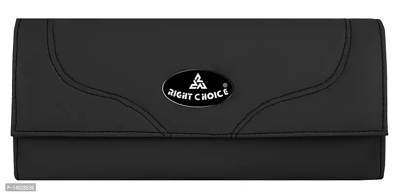 Right Choice Women's Faux Leather Hand Clutch Wallet (Black)-thumb0