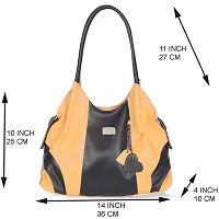 Right Choice spaciouse compartment handbag/shoulder bag (Yellow+Black)-thumb4