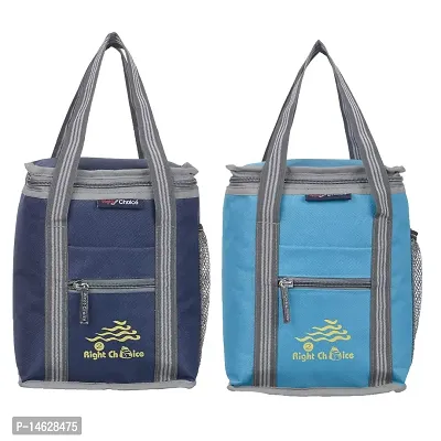Right Choice Polyester Carry on Lunch/Tiffin Bags Combo School Office  Picnic Bag for All Age (Blue+Turquoise)-thumb0