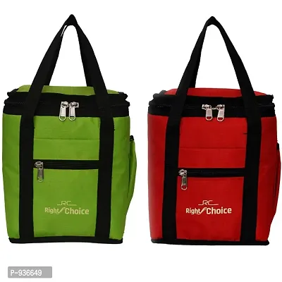 Right Choice Combo Offer Lunch Bags (RED PARED GREEN) Branded Premium Quality Carry on Tote for School Office Picnic Travel Camping Outdoor Pouch Holder Handbag Compact Heat Preservation Waterproof Hy