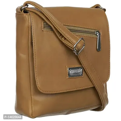 Right Choice Women's PU Leather Sling Bag (Tan)-thumb2