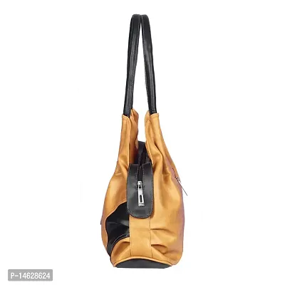 Right Choice spaciouse compartment handbag/shoulder bag (Yellow+Black)-thumb3