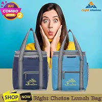 Right Choice Polyester Carry on Lunch/Tiffin Bags Combo School Office  Picnic Bag for All Age (Blue+Turquoise)-thumb3