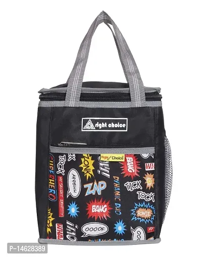 Right Choice Cool Offer Lunch Bags Carry on School Office  Picnic (Black Multi Red2981)-thumb0
