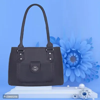 Stylish Black PU Self Pattern Handbag For Women-thumb4