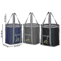 Right Choice Polyester Carry on Lunch/Tiffin Bags Combo for All Age (Navy Blue, Grey, Black) - 3 Pieces-thumb3