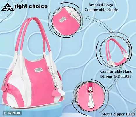 Right Choice Women's Handbag (White  Pink)-thumb5